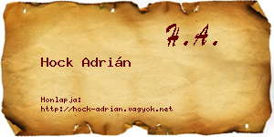 Hock Adrián névjegykártya